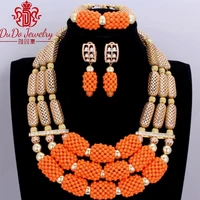splendid african christmas costume jewelry set dubai orange and gold balls jewelry set statement party bridal jewelry sets hot
