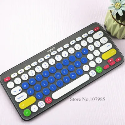 Candyblue Силиконовый чехол для клавиатуры защитная пленка для клавиатуры lotech K380 K 380 Bluetooth клавиатура многофункциональное механическое защитное устройство для кожи - Цвет: Candyblue