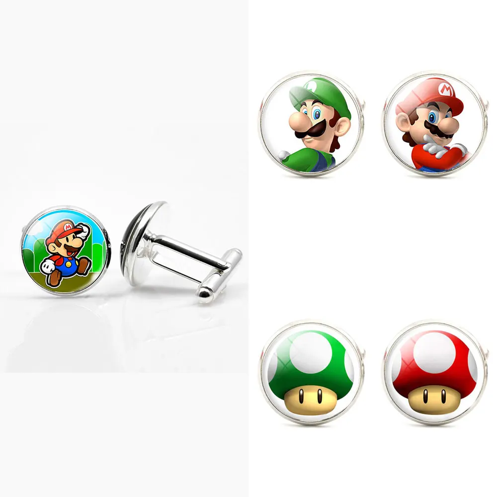 Классическая Супер Марио романтические картины Стекло кабошон запонки Для