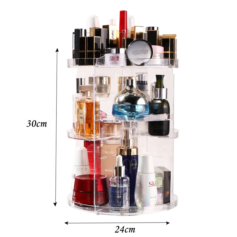 Ротационная коробка для косметики с бриллиантами прозрачная пластиковая стойка