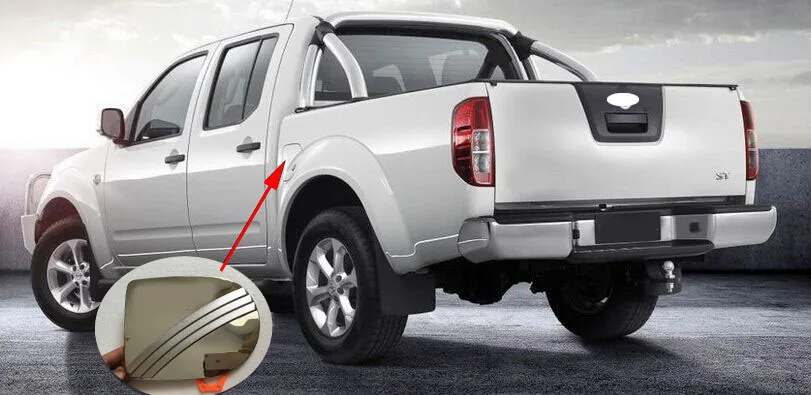 Для nissan navara frontier 2006 Аксессуары хромированная крышка топливного бака для d40 2006-2013