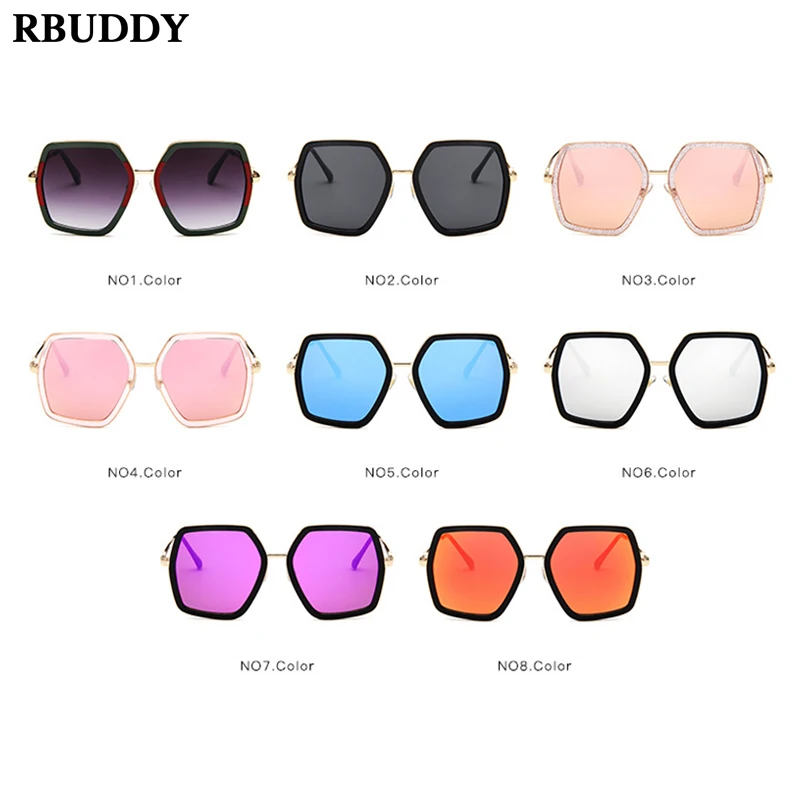 2019 негабаритных металлических солнцезащитных очков женские градиентные Квадратные Солнцезащитные очки