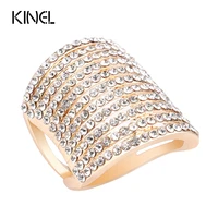 senior jewelry covered with austrian crystal gold ring hyperbole rings for women gift free shipping