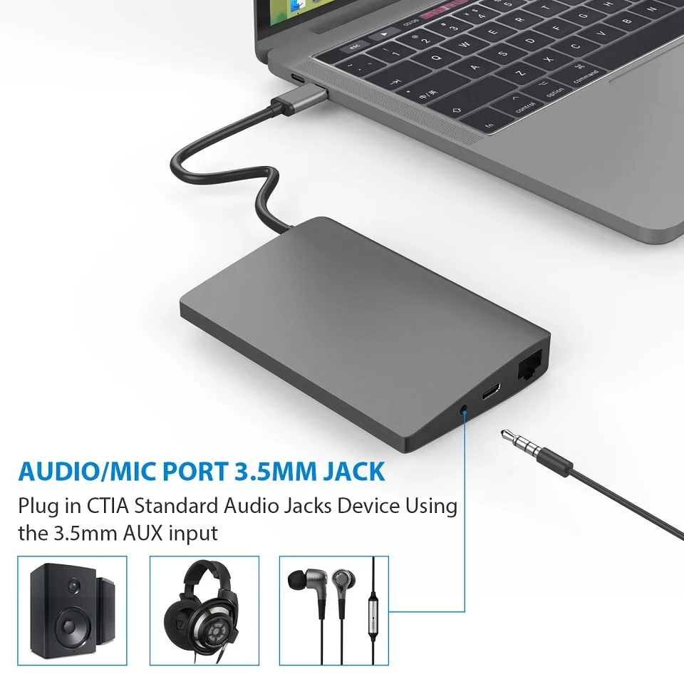 USB C Type док-станция для ноутбука Macbook к HDMI Mini DP 4K RJ45 Ethernet 3 0 аудио 5 мм зарядная |