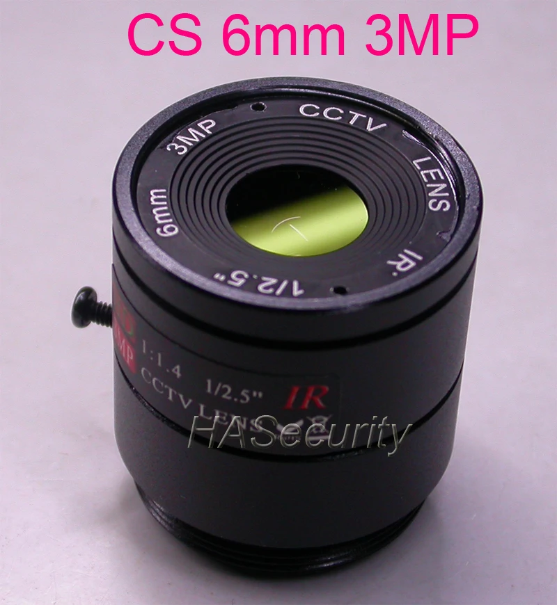 6 мм CS mount 3.0MP 1/2.5 &quotF1.4 объектив для камеры видеонаблюдения | Безопасность и защита