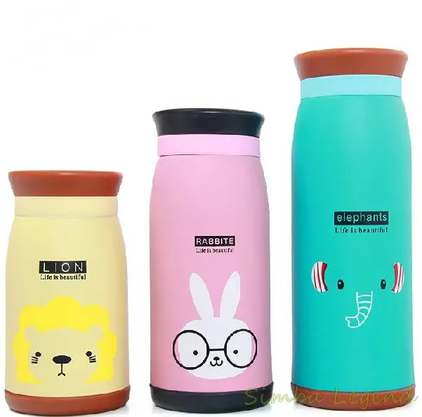Stainless Steel Vacuum flask Rabbit Elephants Lions Mug Cup Cold Tatu For Man Women Child cup | Дом и сад