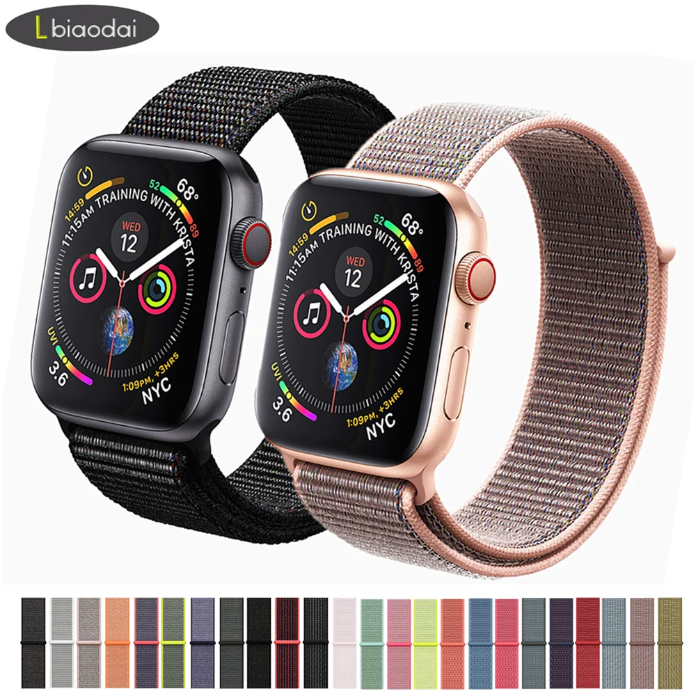 Спортивная петля ремешок для Apple Watch band 42 мм 38 iWatch 4 44 40 нейлоновый браслет watch 3 2 1