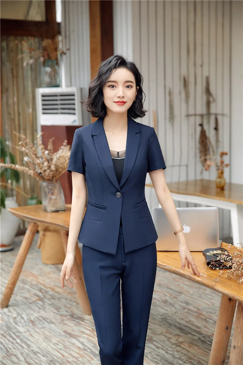 2018 модные темно-синие повседневные блейзеры костюмы с курткой и брюками для