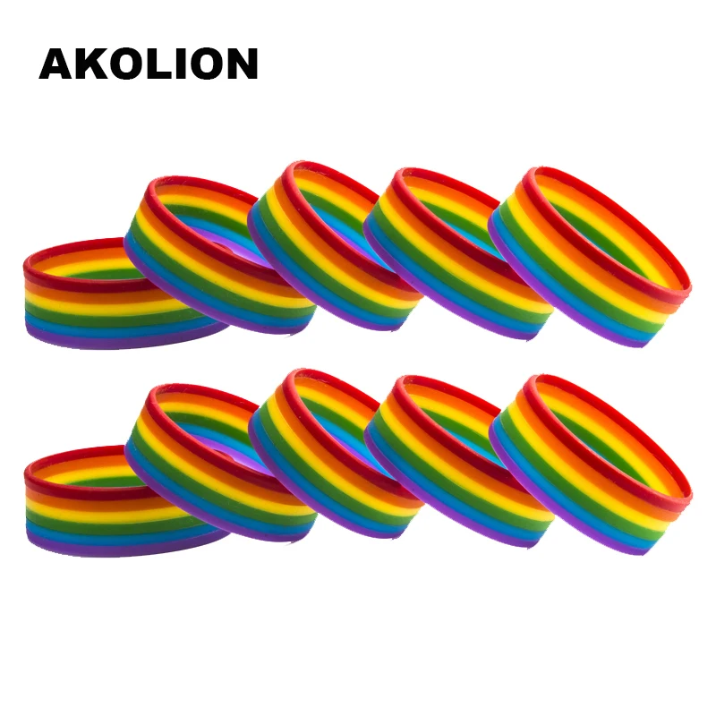 

Gender Fluid Pride Silicone Rubber Bracelets Gay Lesbian Wristband Jewelry 100pcs