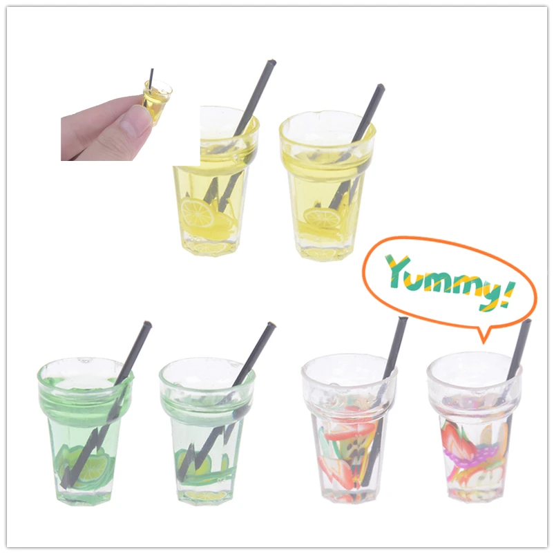 Миниатюрная искусственная бутылка для напитков 2 шт. модели игрушек фрукты