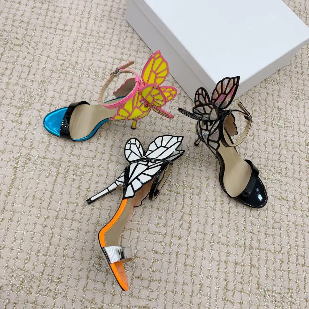 Hot 2019 Shoes Woman Cow Leather Sandals Cross-Strap High Thin Heels Butterfly-knot Bling Sapato Feminino | Обувь