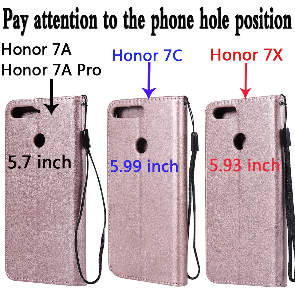 Чехол для huawei Honor 7C, кожаный чехол-кошелек, чехол для телефона huawei Honor 7X, чехол, роскошный флип-кошелек, кожаный чехол для Honor 7A Pro