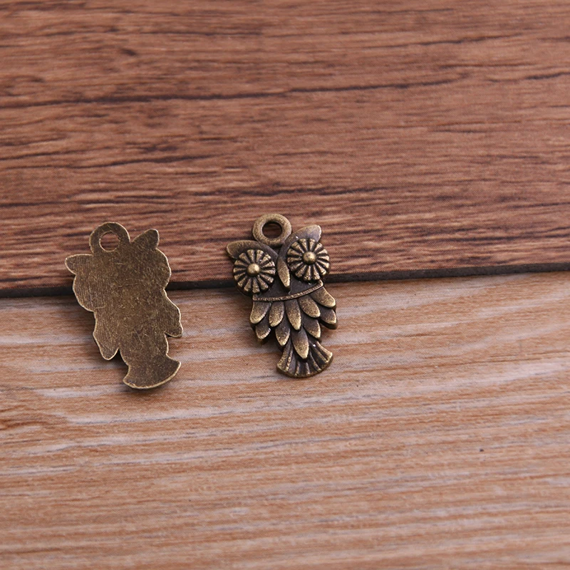 PULCHRITUDE 30PCS 11*20mm Animal Charm Owl Pendant Three Color DIY Retro Jewelry Bracelet Necklace Charms Pendant P6540