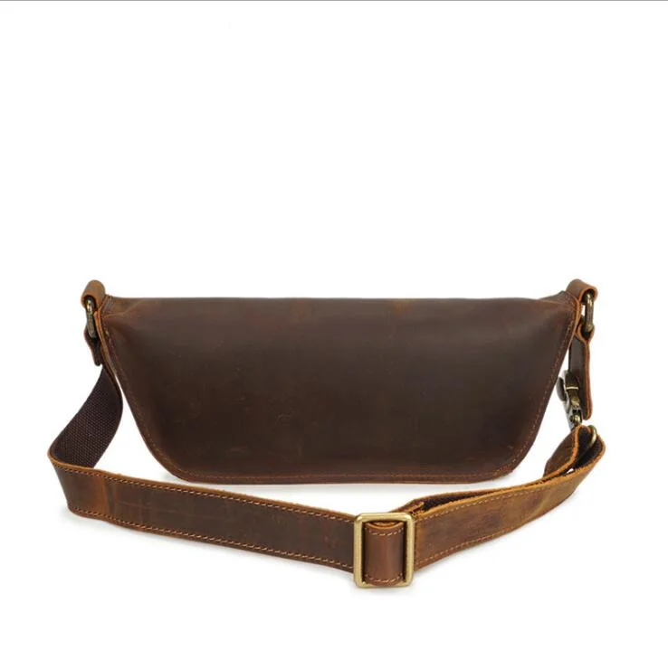 2018 Fashion genuine leather men's multifunction travel bags chest pack men simple waist pack quality man waist bag 25% off