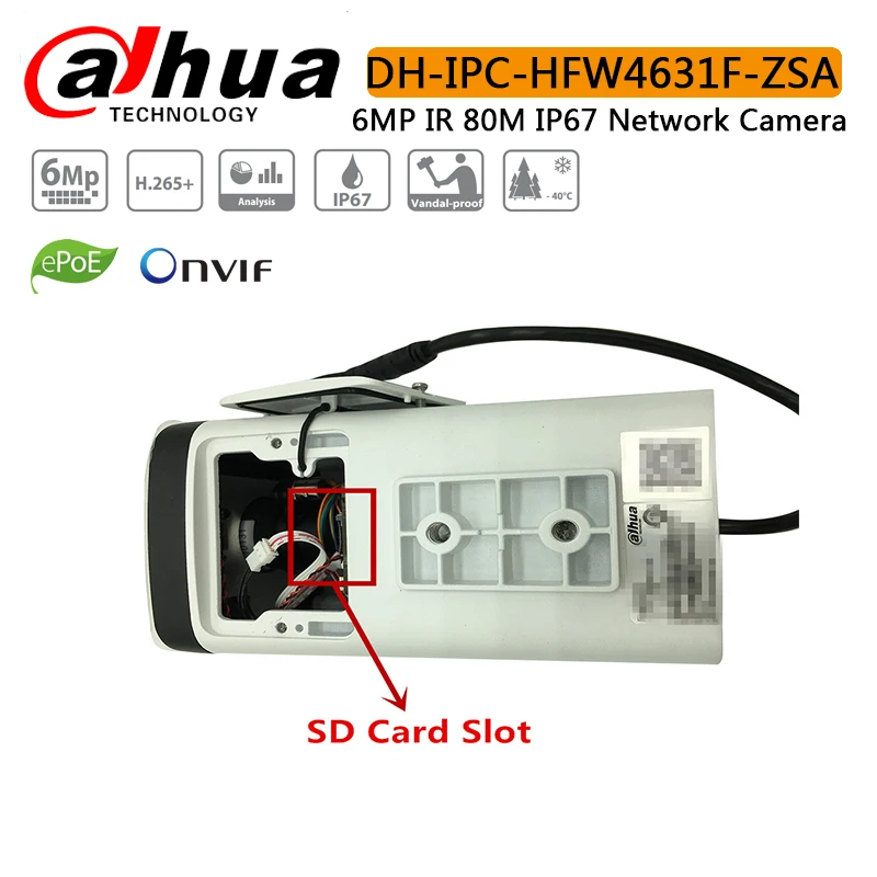 Dahua IPC HFW4631F ZSA Пуля IP Камера 6MP ИК 60 м H.265 H.264 POE 2 7 мм ~ 13 5 моторизованные зум объектив