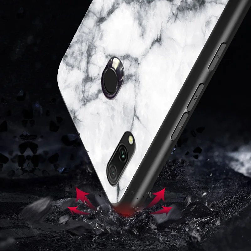Чехол для Samsung Galaxy A30 A50 Роскошный чехол с мраморной текстурой жесткое закаленное