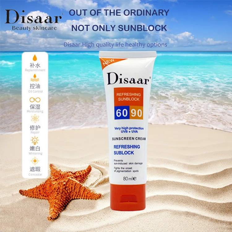 Солнцезащитный крем Disaar Spf 90 + увлажняющий солнцезащитный для защиты кожи 80 г