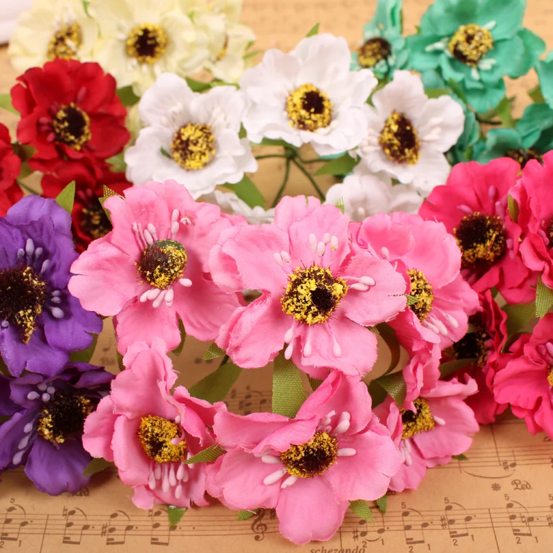 Продажа! 4 - 4.5 см мульти шелковицы бумаги букет / провод стволовых скрапбукинг