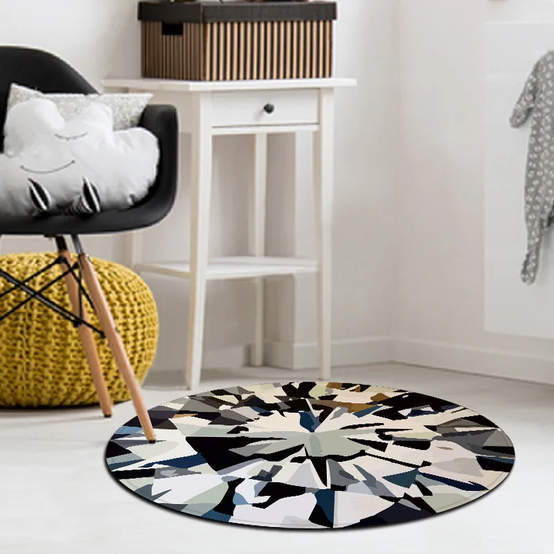 Уникальный круглый коврик ковер для спальни алмазный компьютерный стул