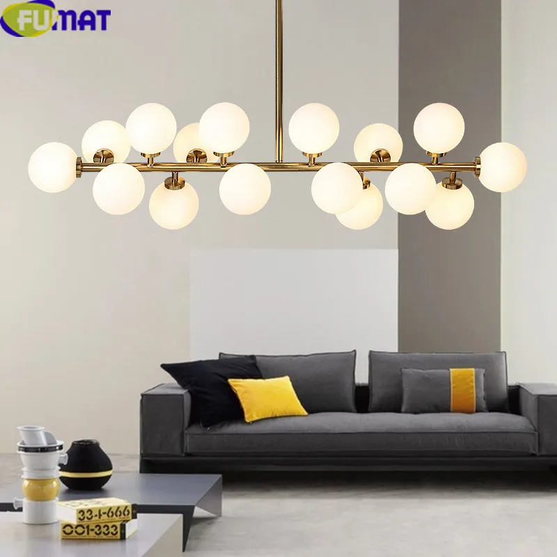 FUMAT 16 голов Золотой корпус пузырьковый стеклянный шар люстры для гостиной
