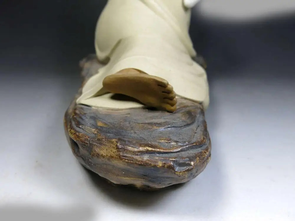 DS Китай Ручная работа изящная скульптура удача керамика птица слушать Будда