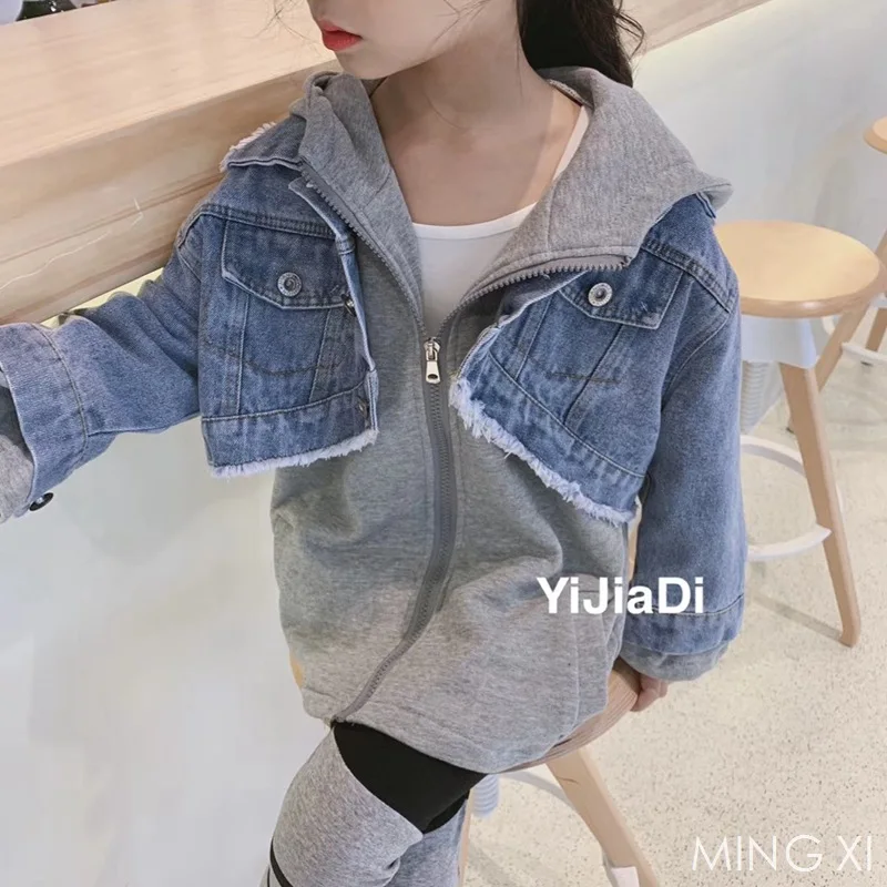 2019 новая весенняя детская одежда куртка для девочек детский джинсовый весенний