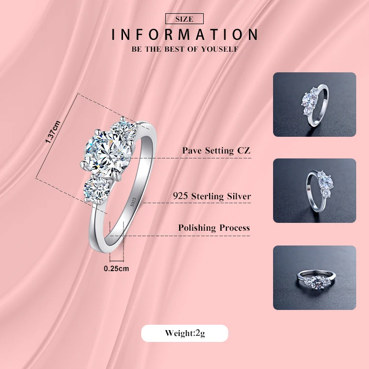 Новинка 2Ct 925 пробы Серебряное кольцо для женщин десять сердец CZ обручальное кольцо бренд O anillos anel aneis кристалл ювелирных изделий