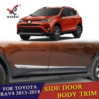 abs chrome accessories side door body molding cover trim 4pcs for toyota rav4 2014 2015 2016 2017 2018