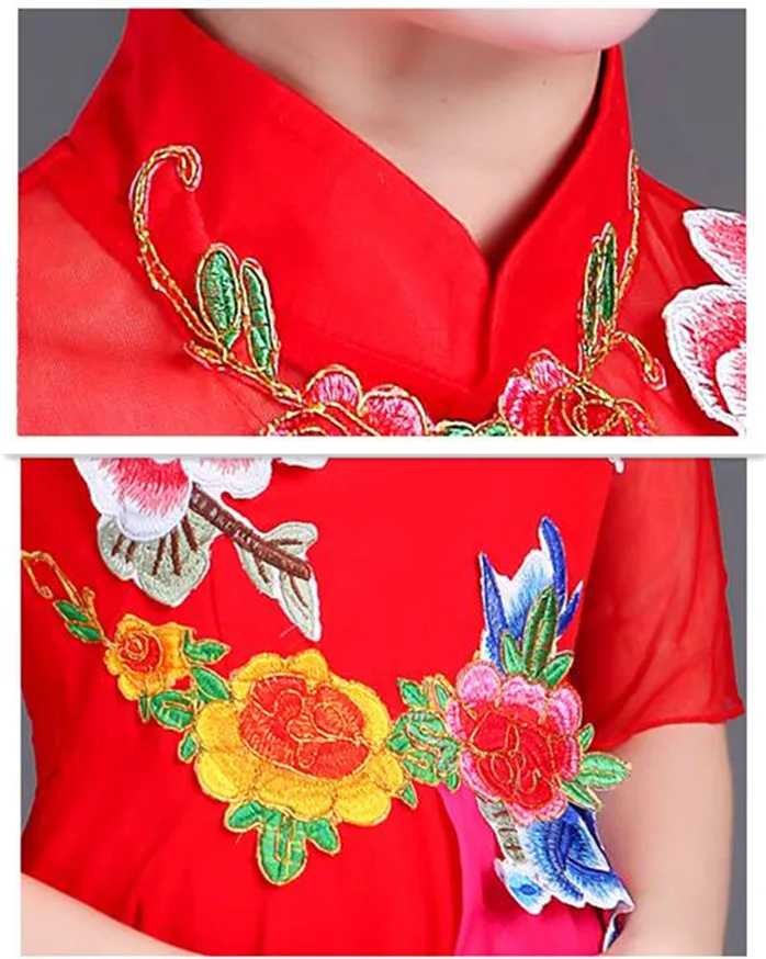 XYF95#Concert dress ribbon applique embroidery long Bridesmaid dresses Chiffon Chinese wholesale women's fashion clothing | Свадьбы и