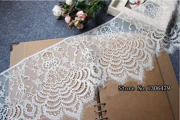 6 м/упак. ширина 24 см белый черный DIY изысканные классические ресницы кружева украшения вышивка кружевная ткань RS673