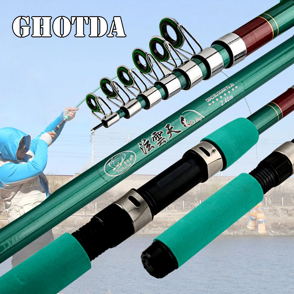 

GHOTDA 1.8M -3.6M Carp feeder Hard FRP Telescopic Fishing Rod fishing pole