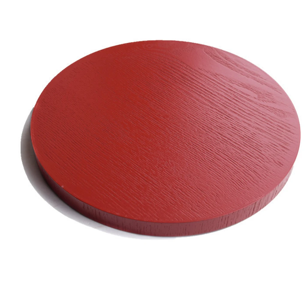 Круглые деревянные тарелки для еды, закуски, Сервировочные подносы, салатник, тарелка красного цвета 21 см