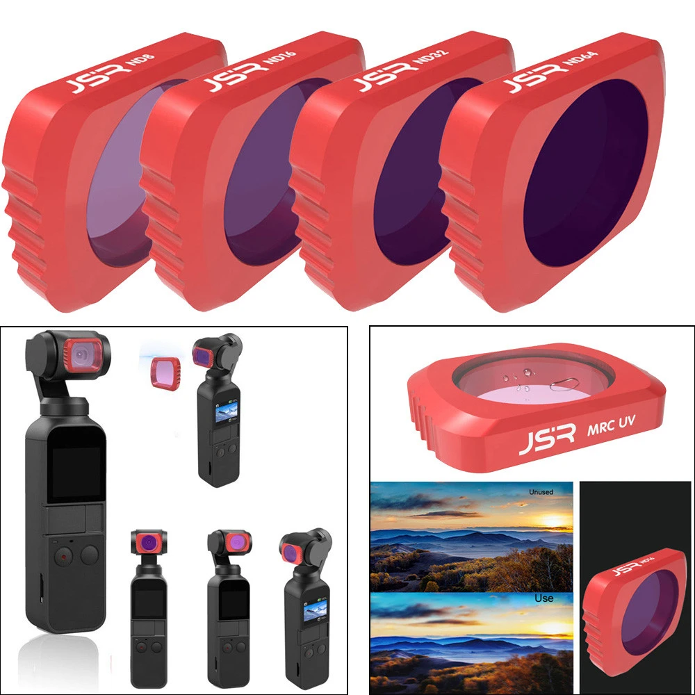 4 шт. для карманного PTZ фильтра камеры ND8 + ND16 ND32 ND64 фильтры объектива DJI OSMO Pocket Drone