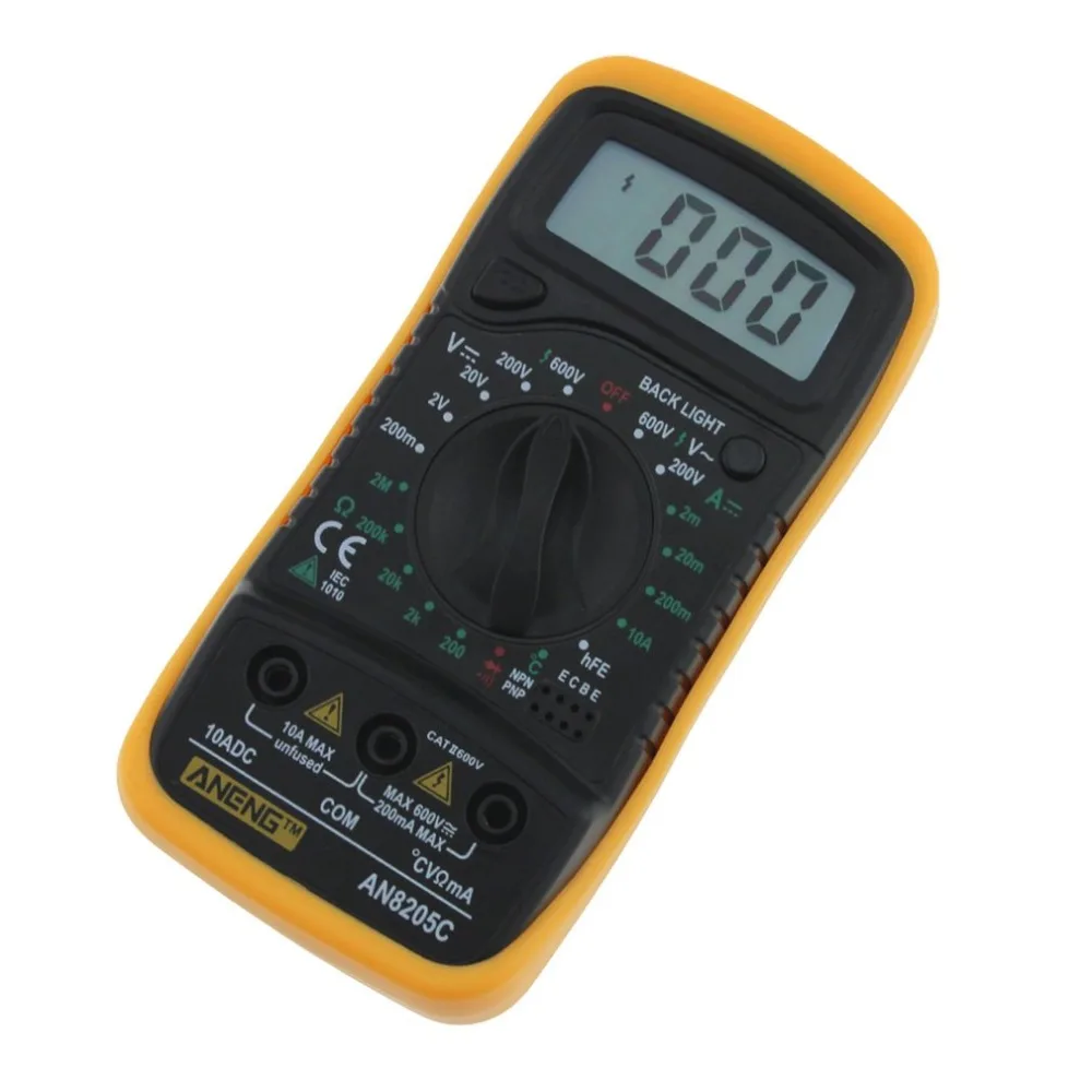 Профессиональный цифровой мультиметр AN8205C ЖК дисплей AC/DC термометрический