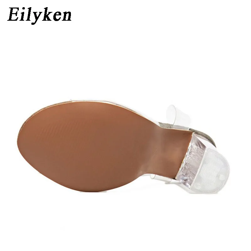 Eilyken новые женские сандалии из ПВХ туфли на высоком каблуке с ремешком щиколотке