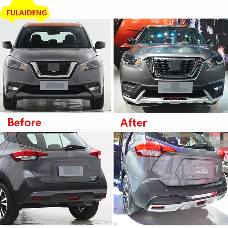 Для Nissan Kicks- ABS Хром передний и задний бампер диффузор бамперы защита для губ противоскользящая пластина для украшения автомобиля