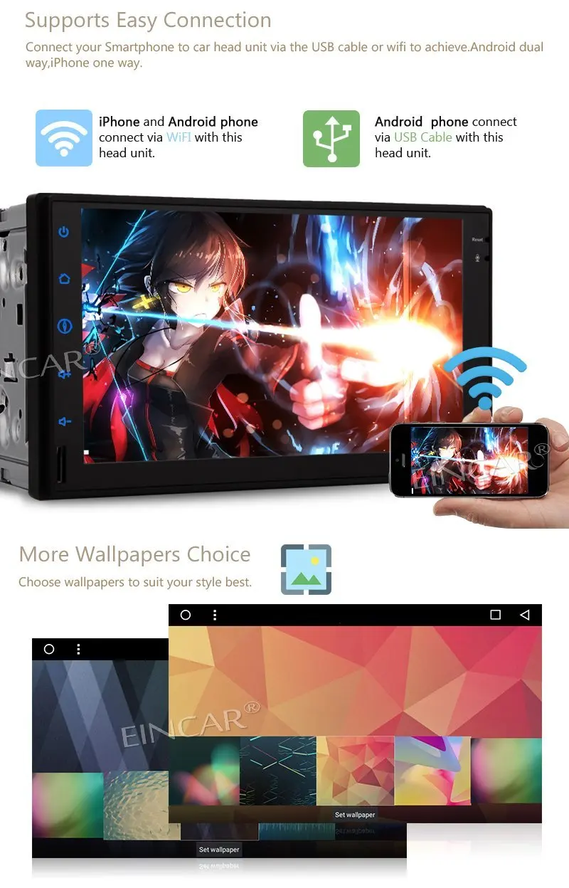 2 DIN навигационная система для Android стерео Два водонепроницаемых Bluetooth