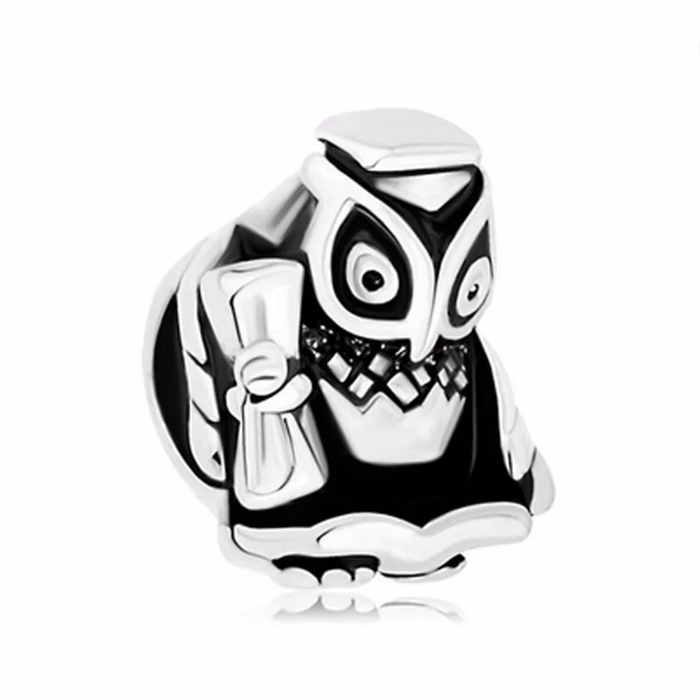 Подвеска Шарм Доктор Сова сказочные бусины подходит для браслета Pandora подарок на