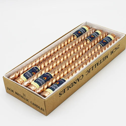 Copper 12 шт. 25 см Европейский стиль золотой и серебряный цвета покрытые свечи покрытые спиральные свечи Свадебные украшения дома - Цвет: Copper