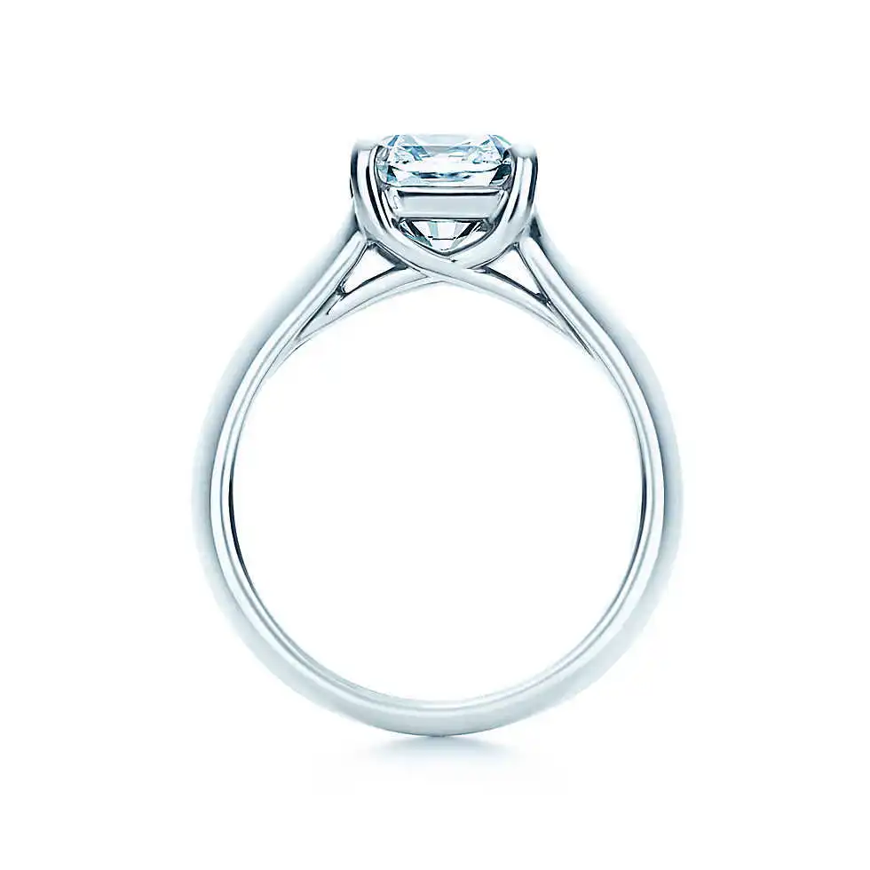 Женское Обручальное кольцо с четырьмя зубцами из чистого 585 золота 1 карат|Кольца|