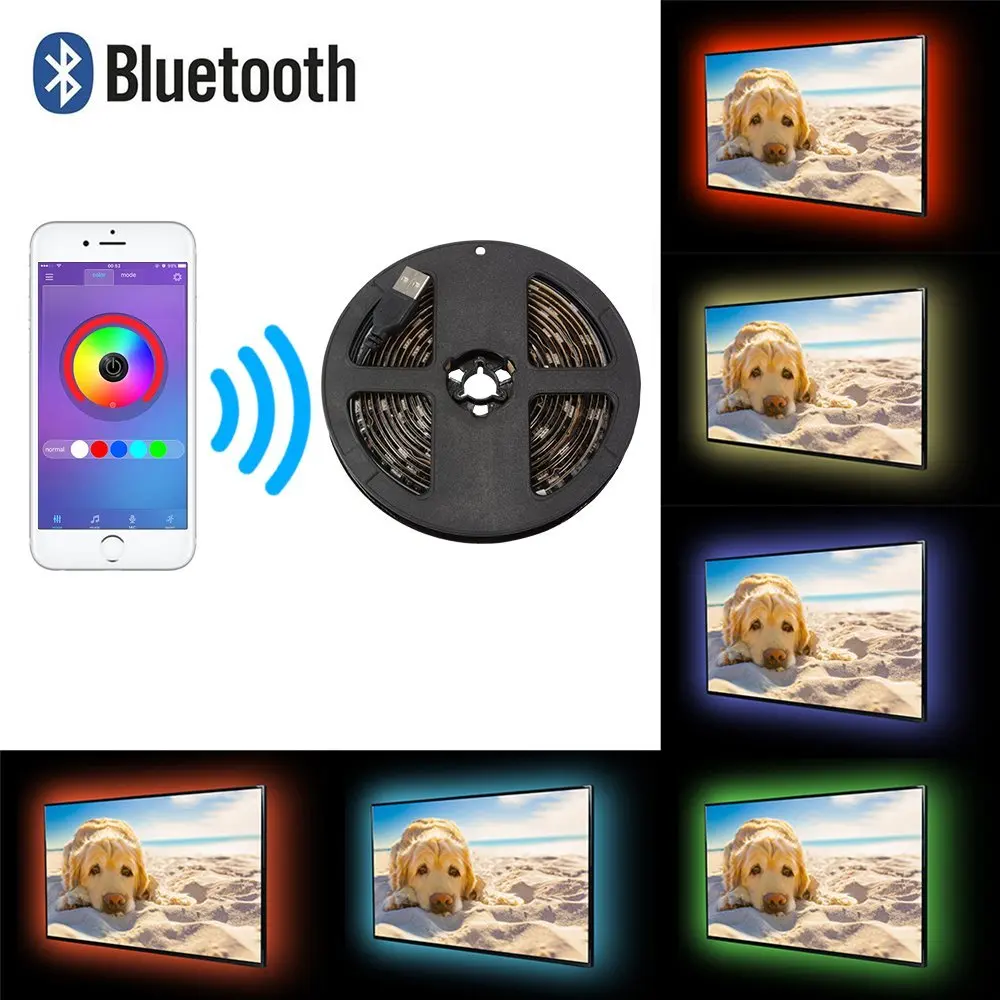 Bluetooth USB RGB 5050 Светодиодные ленты свет Smart App Управление гибкие ТВ фон полосы