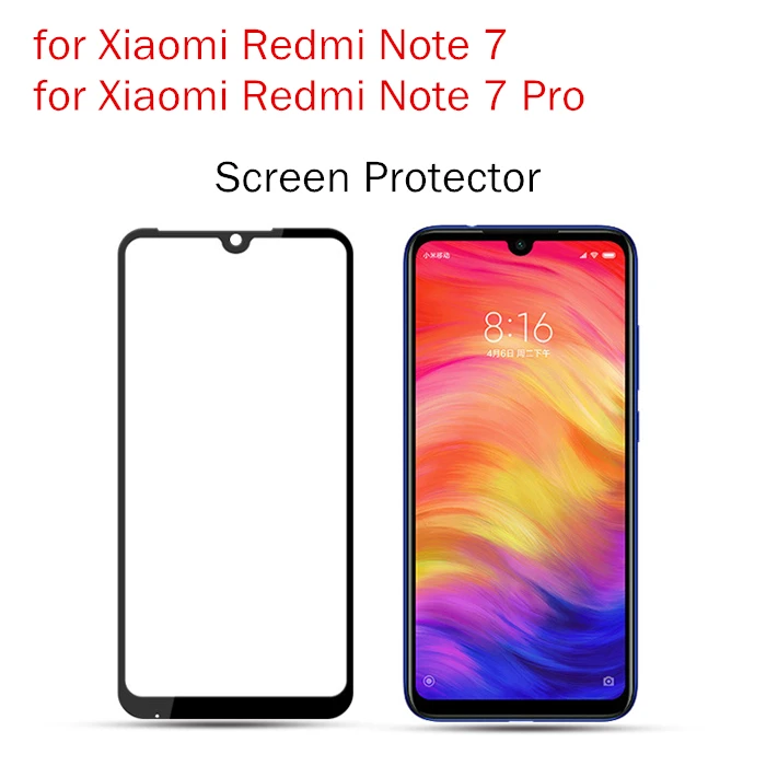 Для Xiaomi Redmi Note 7 Pro Закаленное стекло протектор экрана черная защитная пленка против царапин для Xiaomi Redmi Note 7