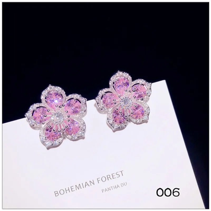 Серьги-капли из стерлингового серебра S925 пробы для женщин с розовым кубическим цирконием, длинные милые Винтажные серьги-капли для невесты на свадьбу, хорошее ювелирное изделие
