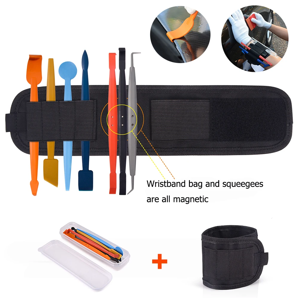 8 шт. виниловая автомобильная пленка FOSHIO набор магнитных скребков + браслет