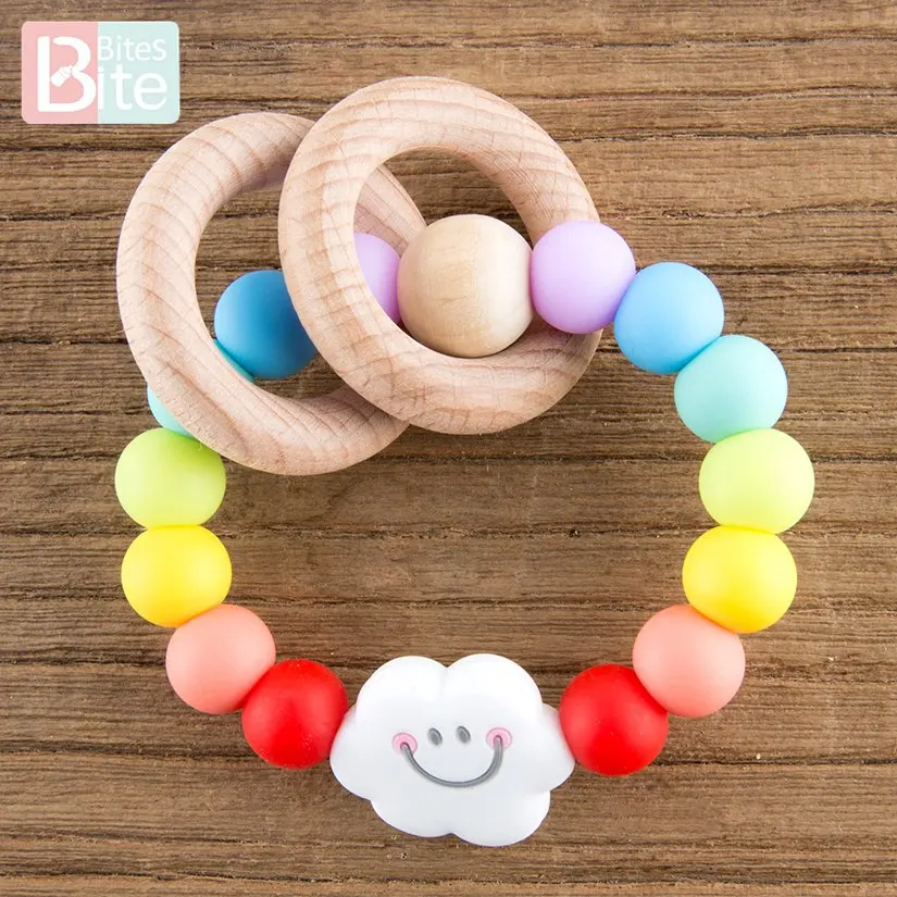 Rainbow Bracelet 1 шт. детские силиконовые соски цепи Радуга мультфильм цепочка для прорезывания зубов детский Прорезыватель пустышка жевательные зажимы для пустышки держатель для соски - Цвет: Rainbow Bracelet