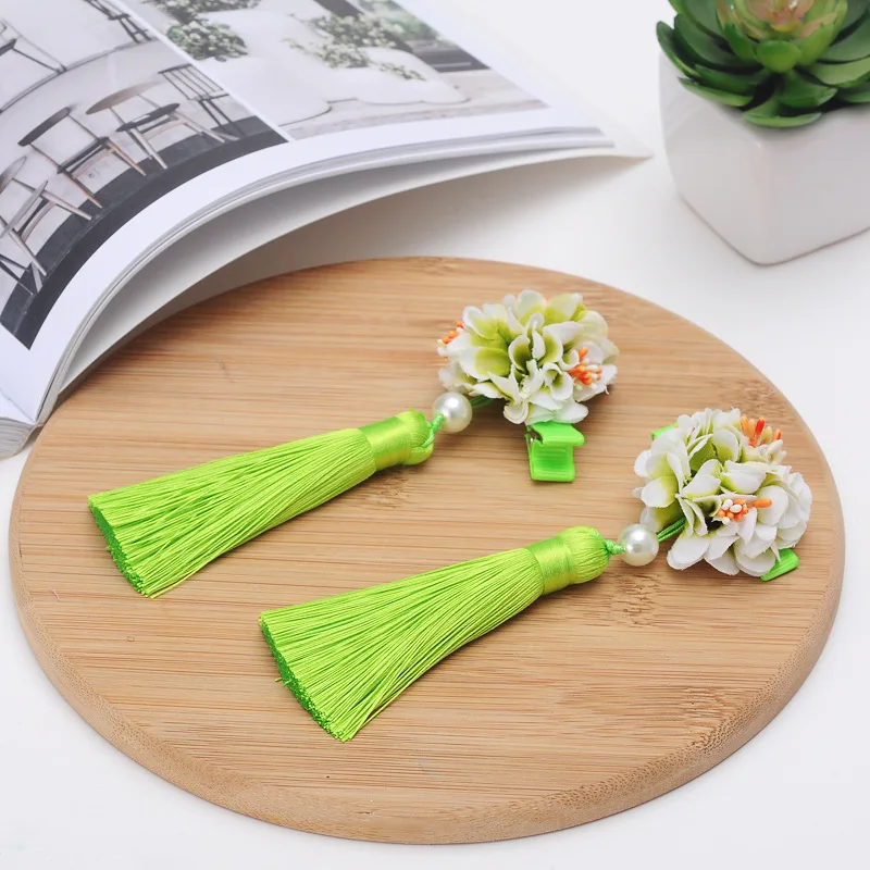 Заколки для волос с длинными кисточками 10 шт.