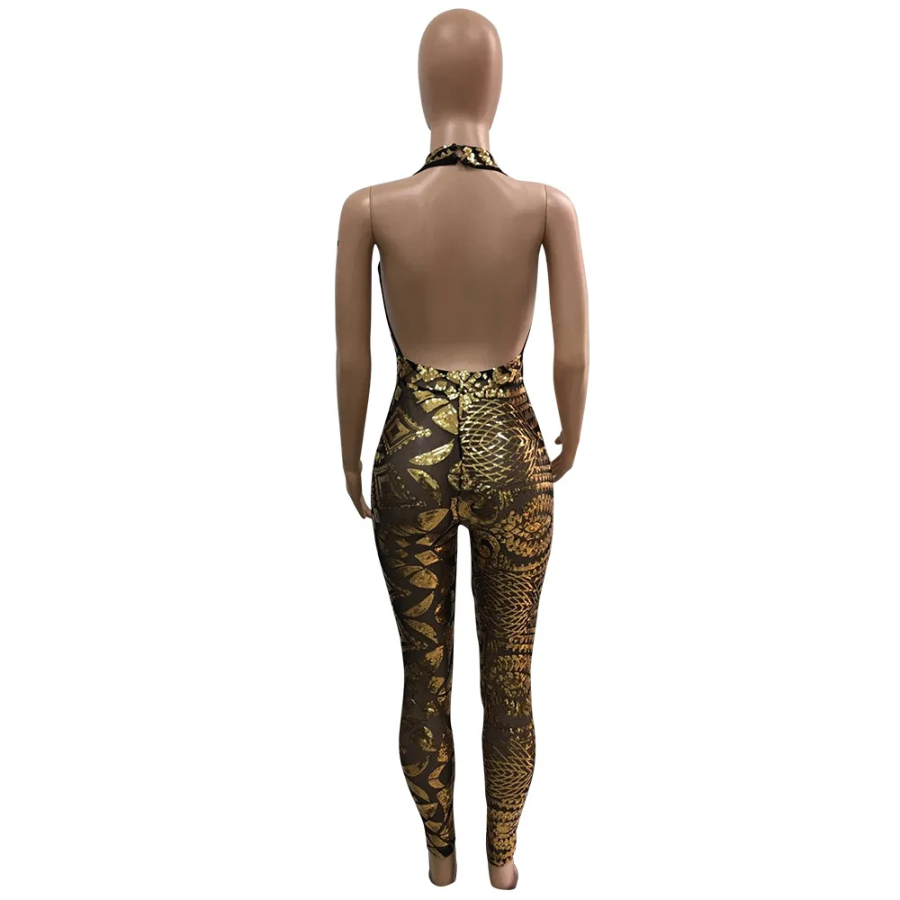 Светящимся принтом для клубных женские концептуальный комбинезон плетением в