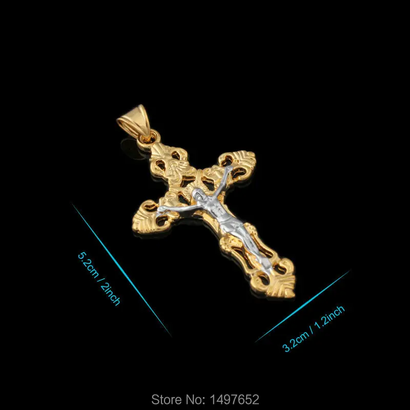 Подвеска Jesus Cross ожерелье для женщин и мужчин/золото модное распятие ювелирные