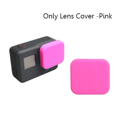 Lens Cover-Pink Для GoPro аксессуары мягкий силиконовый защитный чехол+ крышка объектива Крышка для Go Pro Hero 7 6 5 Black Edition Экшн-камера - Цвет: Lens Cover-Pink