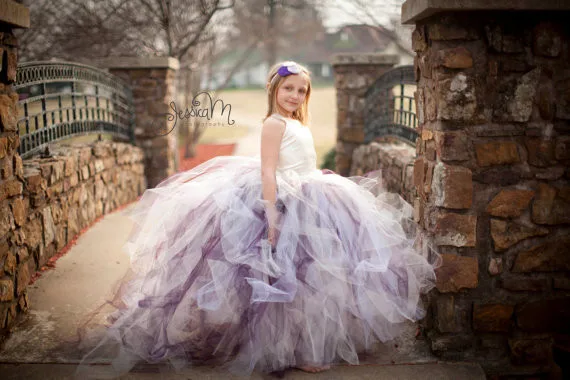 Платье с цветочным узором для девочек великолепное пышное трехслойное сатиновым